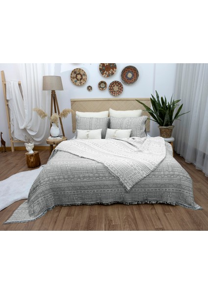 Aztek Desen 4 Katlı Multi Muslin %100 Pamuk Çift Kişillik Battal Boy