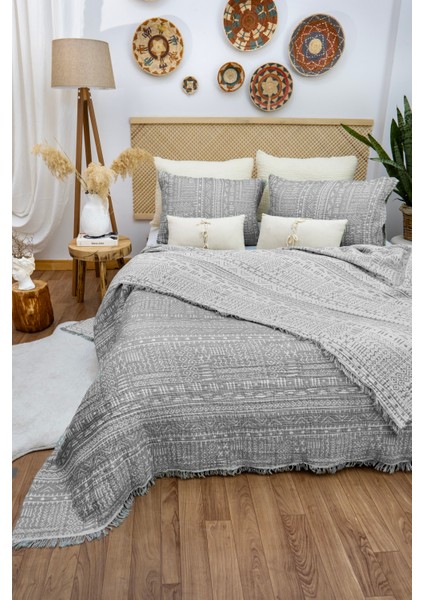 Aztek Desen 4 Katlı Multi Muslin %100 Pamuk Çift Kişillik Battal Boy