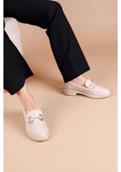 Tanta Bej Kadın Loafer Ayakkabı