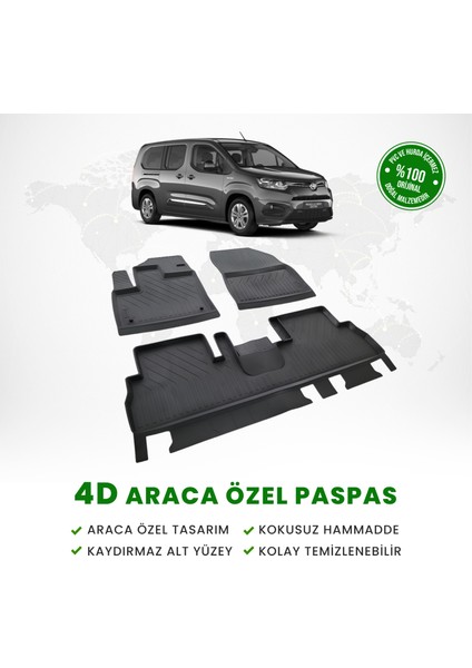 Fa Otomotiv Toyota Proace City 4d Havuzlu Paspas 2019 Model ve Sonrası