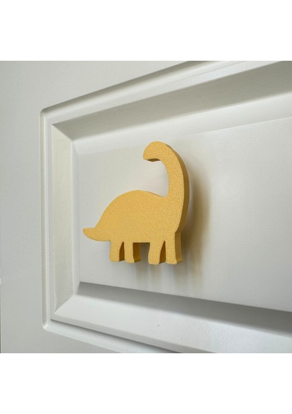 sarı Dino 3 Dolap Kulpu -Çocuk Odası, Mutfak ve Banyo Için Modern, Sevimli ve Dayanıklı Mobilya Kulp