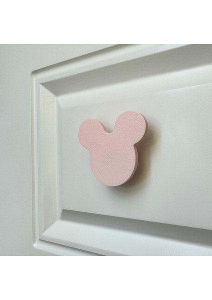 pembe Mouse Dolap Kulpu- Çocuk Odası, Mutfak ve Banyo Için Modern, Şık ve Dayanıklı Mobilya Kulp, Hd