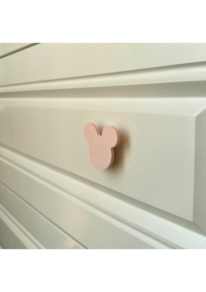 pembe Mouse Dolap Kulpu- Çocuk Odası, Mutfak ve Banyo Için Modern, Şık ve Dayanıklı Mobilya Kulp, Hd