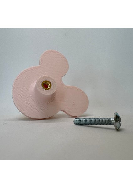 pembe Mouse Dolap Kulpu- Çocuk Odası, Mutfak ve Banyo Için Modern, Şık ve Dayanıklı Mobilya Kulp, Hd