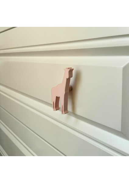 pembe Zürafa Dolap Kulpu - Çocuk Odası, Mutfak ve Banyo Için Modern, Şık ve Dayanıklı Mobilya Kulp