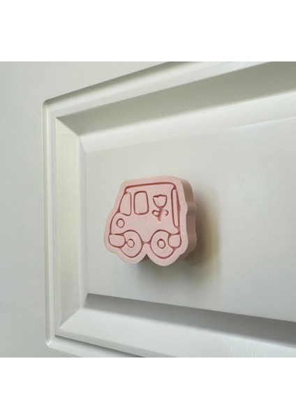 Pembe Araba Dolap Kulpu - Çocuk Odalarınıza, Mutfak ve Banyo Dolaplarınıza Mobilya Kulpu,Kulpu