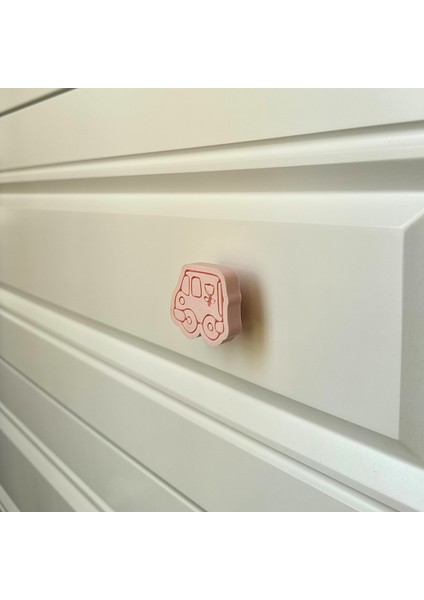 Pembe Araba Dolap Kulpu - Çocuk Odalarınıza, Mutfak ve Banyo Dolaplarınıza Mobilya Kulpu,Kulpu