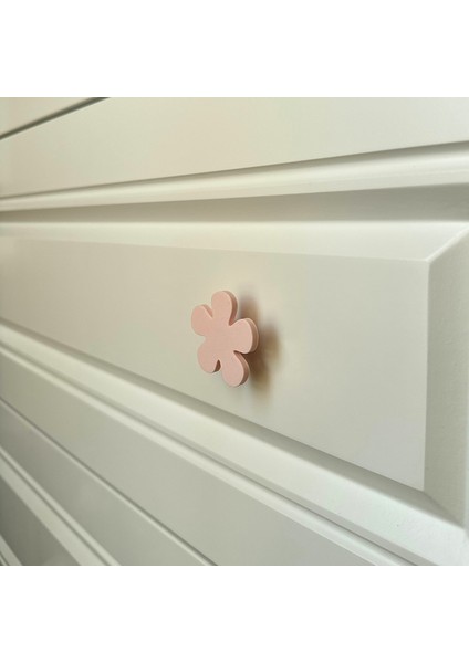 pembe Yonca Dolap Kulpu -Çocuk Odası, Mutfak ve Banyo Için Modern, Şık ve Dayanıklı Mobilya Kulp, Yd