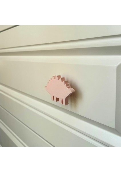 pembe Dino 5 Dolap Kulpu-Çocuk Odası, Mutfak ve Banyo Için Modern, Sevimli ve Dayanıklı Mobilya Kulp