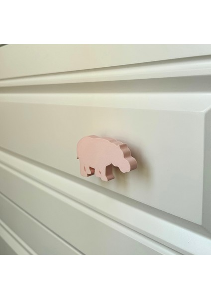 pembe Hipopotam Dolap Kulpu - Çocuk Odası, Mutfak ve Banyo Için Modern, Dayanıklı Mobilya Kulp