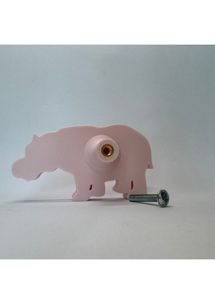 pembe Hipopotam Dolap Kulpu - Çocuk Odası, Mutfak ve Banyo Için Modern, Dayanıklı Mobilya Kulp