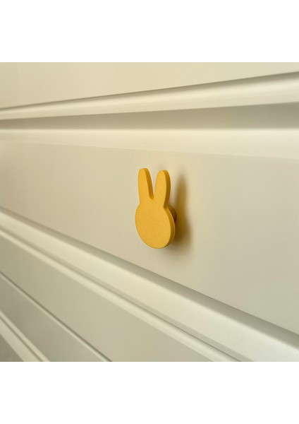 sarı Tavşan Dolap Kulpu - Çocuk Odası, Mutfak ve Banyo Için Modern, Sevimli Mobilya Kulp, Dh