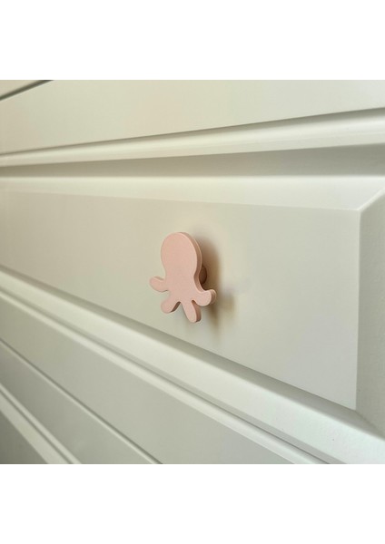 pembe Ahtapot Dolap Kulpu - Çocuk Odası, Mutfak ve Banyo Için Modern ve Dayanıklı Mobilya Kulp, Dh