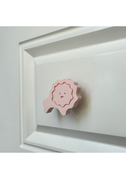 pembe Gergedan Dolap Kulpu - Çocuk Odası, Mutfak ve Banyo Için Sevimli Mobilya Kulp, Kulpd