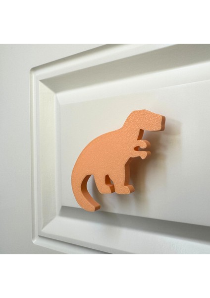 turuncu Dino 1 Dolap Kulpu - Çocuk Odası, Mutfak ve Banyo Için Modern ve Sevimli Mobilya Kulp