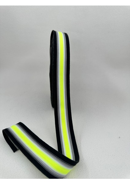 3 cm Raşel Şerit-5 Metre (Sarı/gri/siyah)