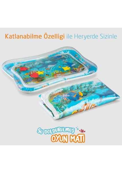 Bebek Oyun Su Matı (Tummy Time)  - Bebekler Için Sulu Karın Üstü Oyun Aktivite Seti