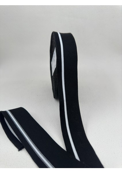 3.5 cm Raşel Şerit-5 Metre (Siyah/beyaz)