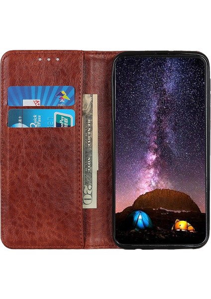 iPhone 14 Için Manyetik Crazy Horse Telefon Kılıfı (Yurt Dışından) modelleri