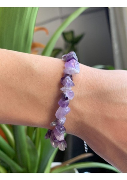Mor doğal taş bileklik, şık ve özgün tasarım, el yapımı takı. modelleri