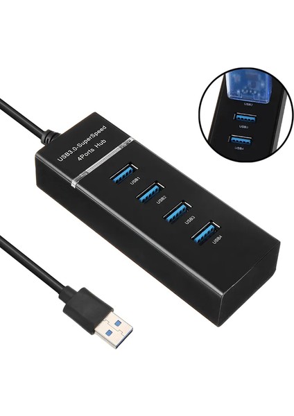 Portatif 4 Girişli Usb Çoğaltıcı Çoklayıcı Usb Hub 3,0 Laptop Desktop Kasa Notebook Uyumlu