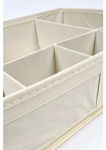 7 Gözlü Çekmece Dolap Düzenleyici Katlanabilir 44 x 35 x 11 cm Bej DD028 fiyatları