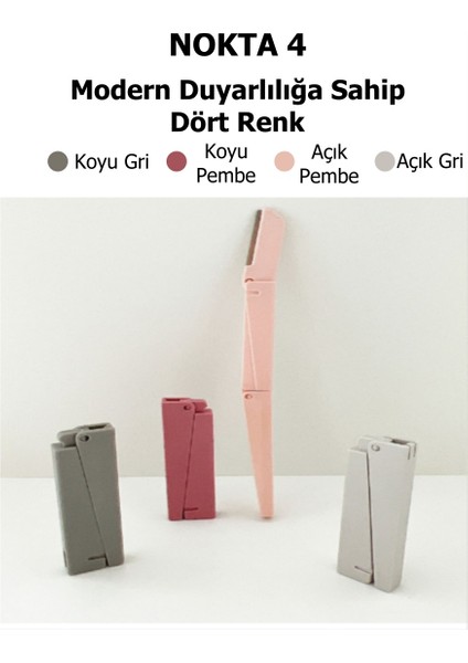 Kaş ve Yüz Usturası Açık Pembe Renk Kaş Alma ve Düzenleyici Çift Katlamalık Jilet fiyatları