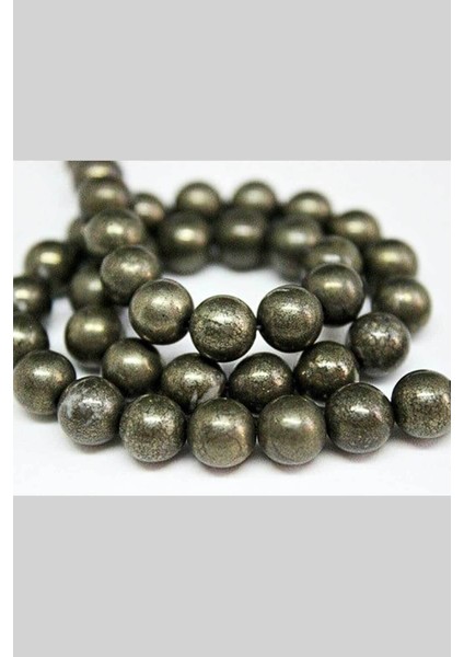 8mm Pirit Taşı 4'lü Set, Kehribar Renk, Beyaz Doğal Taş Takı ve Süsleme