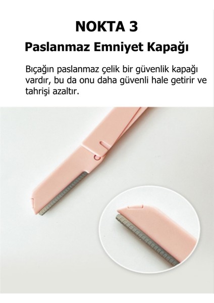 Kaş ve Yüz Usturası Koyu Gri Renk Kaş Alma ve Düzenleyici Çift Katlamalık Jilet