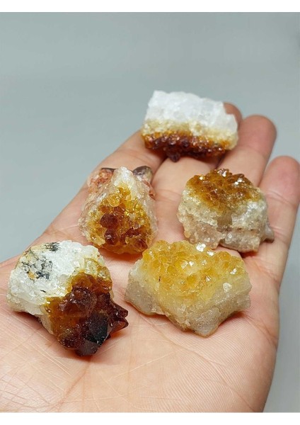 Doğal Beyaz Sitrin Taşı Kütle Parça, 20-29 Gram, Enerji ve Şifa Taşı