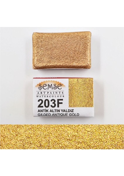 203F Antik Altın Yaldız El Yapımı Mührelenebilir Yaldız Suluboya Tam Tava