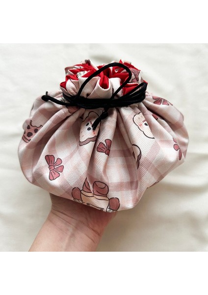 Sweet Bear Desenli Büzgülü Makyaj Çantası modelleri