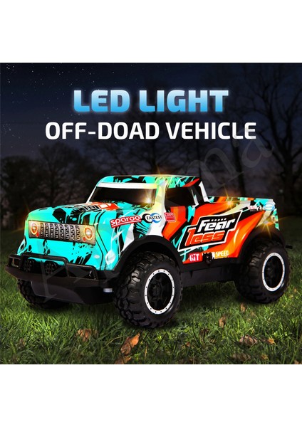 2.4ghz Uzaktan Kumandalı Full Fonksiyon LED Işıklı Gövde 3.7V Şarjlı 1:20 Off-Road Rc Araba