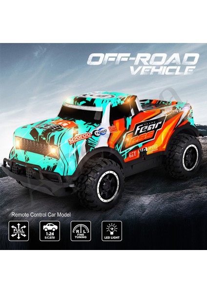 2.4ghz Uzaktan Kumandalı Full Fonksiyon LED Işıklı Gövde 3.7V Şarjlı 1:20 Off-Road Rc Araba