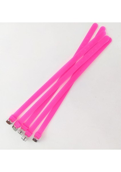 Pembe 5'li Silikon Bileklik, Ayarlanabilir, Charm Takılabilir, 08 mm Renkli Set fiyatları