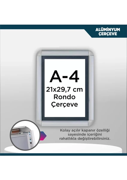 Tak Çıkar Rondo Çerçeve A4 21X30 cm Aç Kapa A4 Afiş Çercevesi