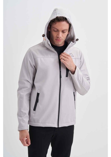 Caz 1047 Kapşonlu Su Geçirmez Erkek Softshell Mont
