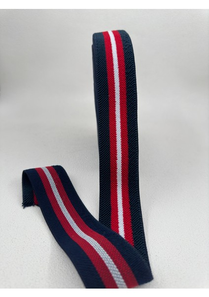 4 cm Petekli Lastik-5 Metre-(Beyaz/kırmızı/lacivert)
