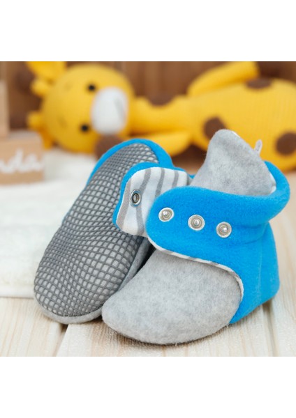 Polar Bebek Pandufu, Kaydırmaz Taban, Organik Pamuk Astarlı, İlk Adım Ev Patiği, Gri Mavi fiyatları