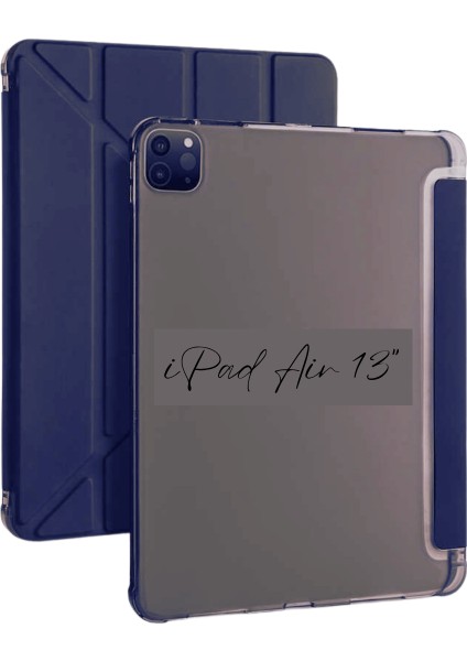 iPad Air 13 Inç 2024 M2 Çipli Uyumlu Kalem Bölmeli Akıllı Standlı Tablet Kılıfı