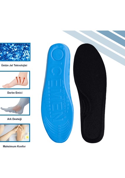 Iceman Memory Foam Yumuşak, Tam Ortopedik Ayakkabı Tabanlık Rahat, Konforlu, Masaj Etkili, Akıllı Hafızalı, Spor, Erkek, Kadın, Çocuk, Yetişkin