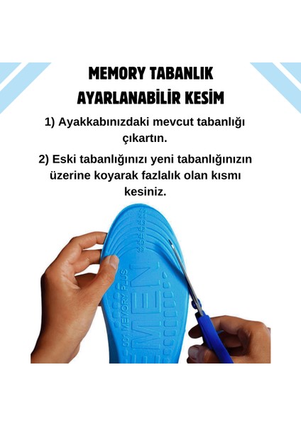 Iceman Memory Foam Yumuşak, Tam Ortopedik Ayakkabı Tabanlık Rahat, Konforlu, Masaj Etkili, Akıllı Hafızalı, Spor, Erkek, Kadın, Çocuk, Yetişkin