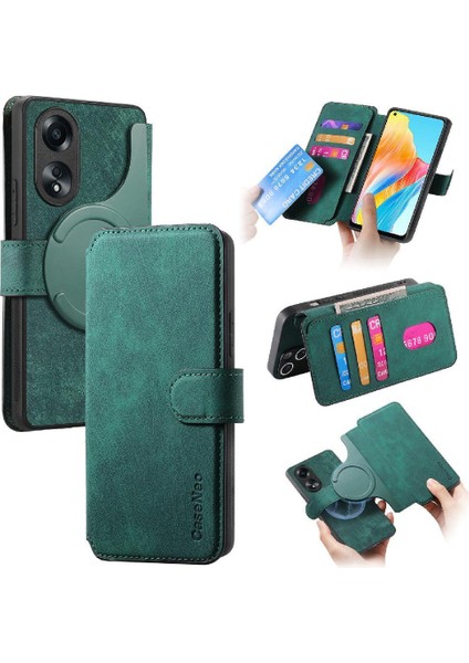 Oppo A78 4g Cüzdan Retro Kart Standı Mıknatıs Koruyucu Malzeme Için Flip Case (Yurt Dışından)