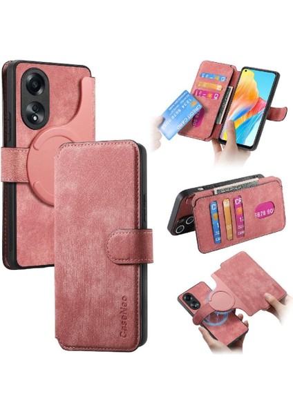 Oppo A78 4g Cüzdan Retro Kart Standı Mıknatıs Koruyucu Malzeme Için Flip Case (Yurt Dışından)