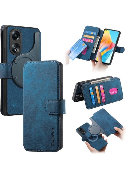Oppo A78 4g Cüzdan Retro Kart Standı Mıknatıs Koruyucu Malzeme Için Flip Case (Yurt Dışından)