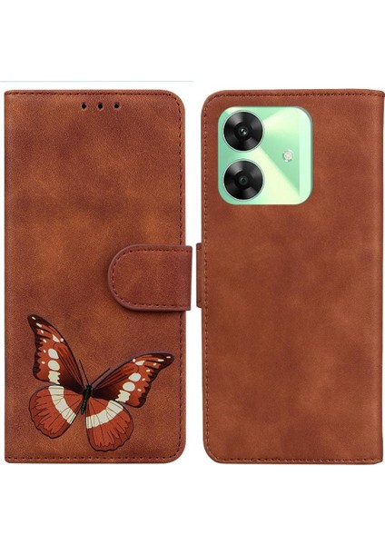 Realme C61 Kart Yuvaları Için Flip Case Kelebek Flip Folio Kapak Renk (Yurt Dışından)