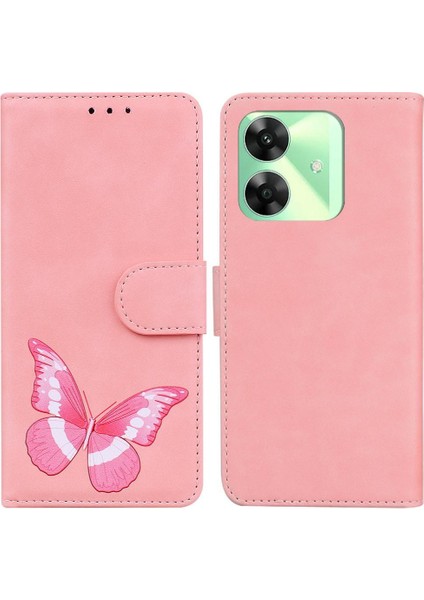 Realme C61 Kart Yuvaları Için Flip Case Kelebek Flip Folio Kapak Renk (Yurt Dışından)