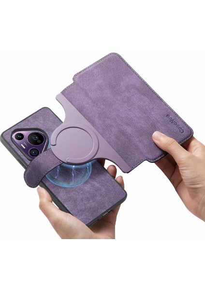 Huawei Pura 70 Pro Mıknatıs Koruyucu Malzeme Için Flip Case Cüzdan Kart (Yurt Dışından)