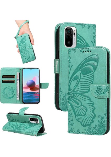 Xiaomi Poco Flip Yüksek Kaliteli Deri Kabartmalı Kelebek El Için Flip Case (Yurt Dışından)