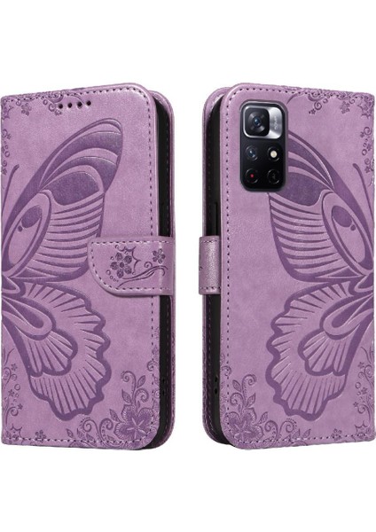 Xiaomi Redmi Not 11 Için Flip Case Kredi Kartı ile 5g Kabartmalı Kelebek (Yurt Dışından)